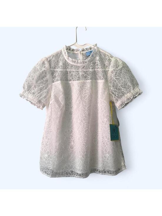 Cece Tops - NWT CECE garden romance New ivory lace blouse sze XS
